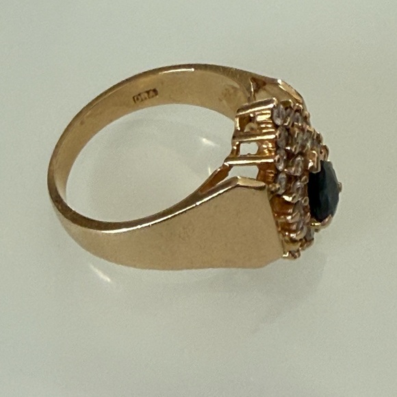 14k sapphire diamond ring - Picture 3 of 5